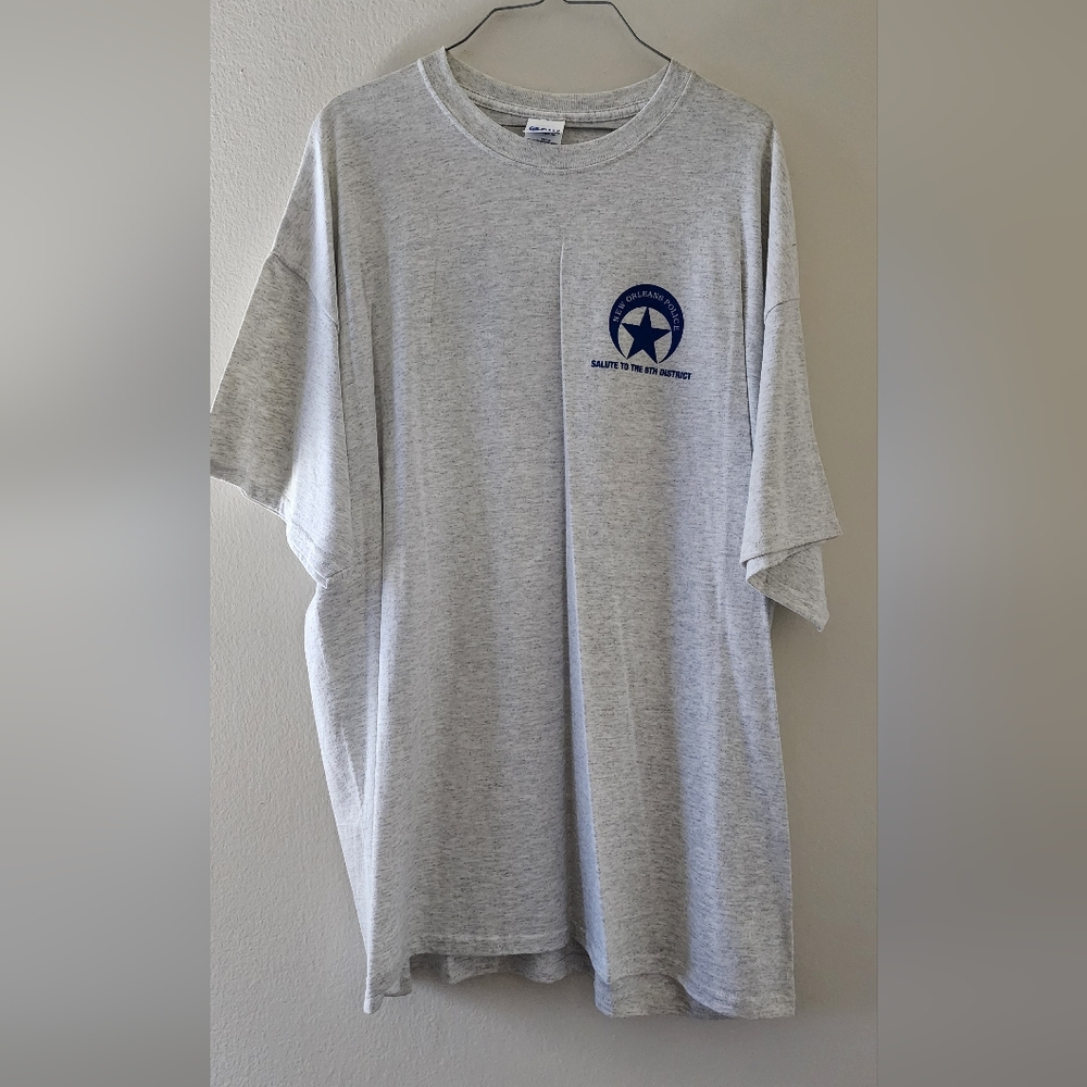 Gildan Gray and Blue Short Sleeve Tee